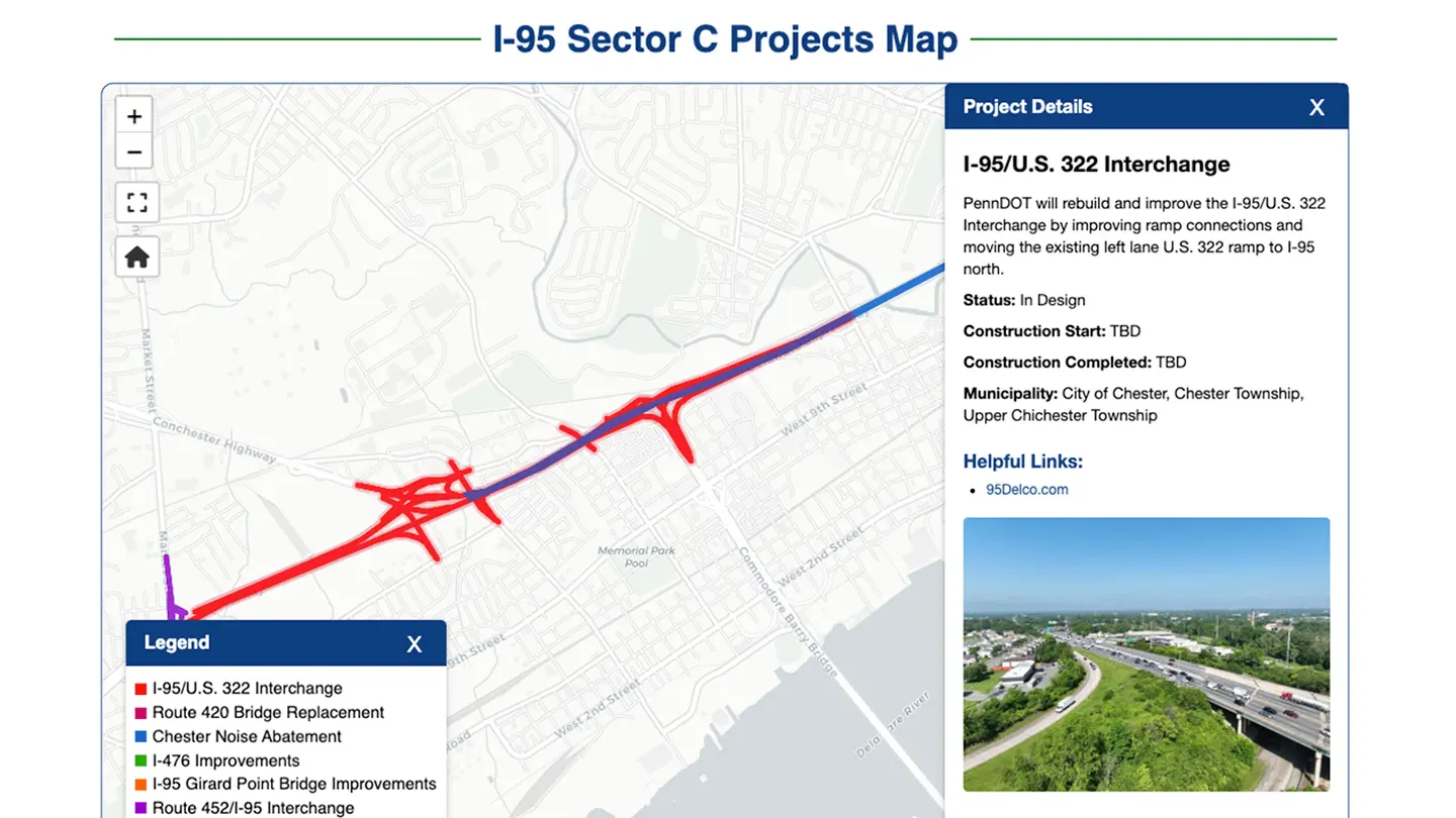 PennDOT Program Projects Map screenshot